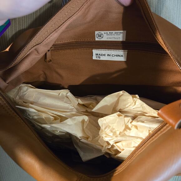 Vintage Michael Stevens Brown Leather Bag with Gold Hardware - Picture 5 of 9